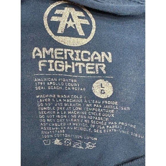 American Fighter Men's Large Graphic T-shirt Training Division Blue Orange - Picture 7 of 8